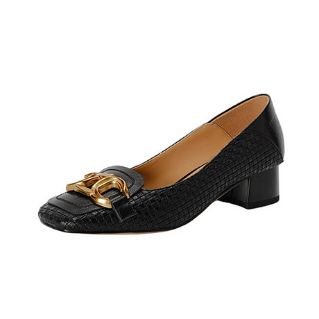 Chic CrocTex Square Toe Low-med Heels