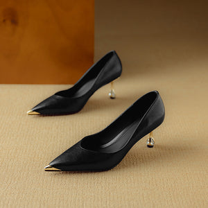 LuxLeather Chic Pointed Toe Pumps