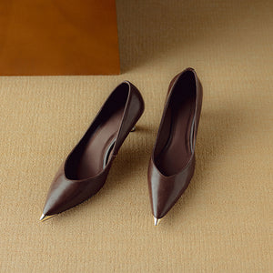 LuxLeather Chic Pointed Toe Pumps