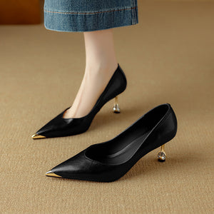 LuxLeather Chic Pointed Toe Pumps