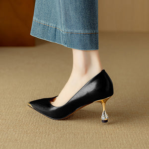 LuxLeather Chic Pointed Toe Pumps