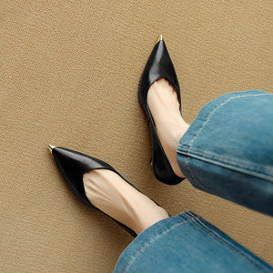 LuxLeather Chic Pointed Toe Pumps