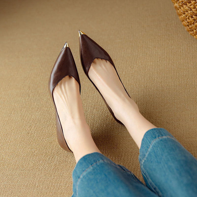 LuxLeather Chic Pointed Toe Pumps