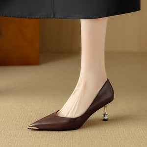 LuxLeather Chic Pointed Toe Pumps