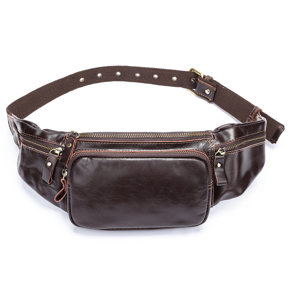 Luxury Leather Pillow Waist Messenger Bag