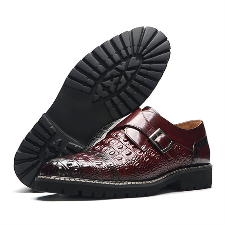 AlliElegance Luxe Brogue Buckle Oxford Dress Shoes