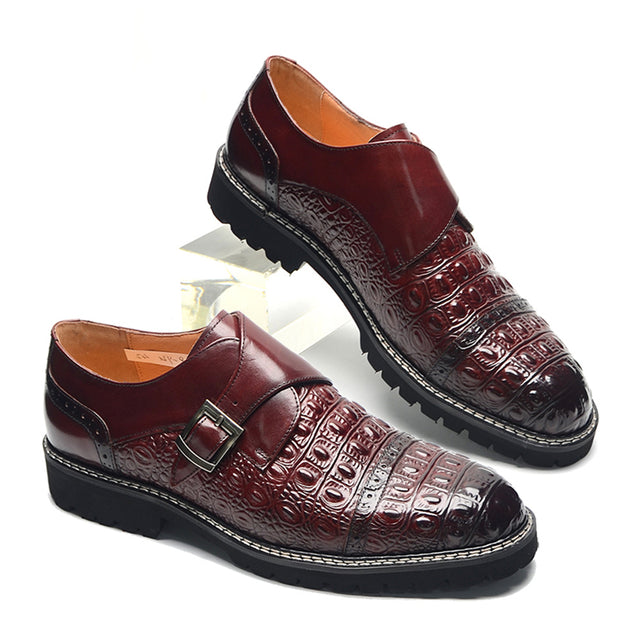 AlliElegance Luxe Brogue Buckle Oxford Dress Shoes