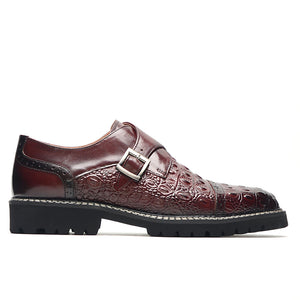 AlliElegance Luxe Brogue Buckle Oxford Dress Shoes