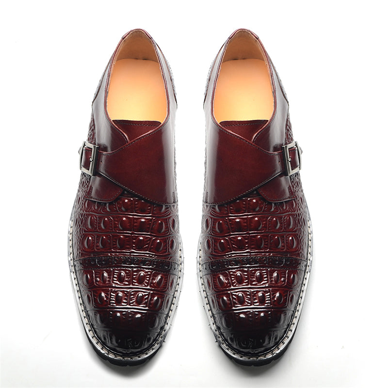 AlliElegance Luxe Brogue Buckle Oxford Dress Shoes