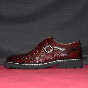 AlliElegance Luxe Brogue Buckle Oxford Dress Shoes