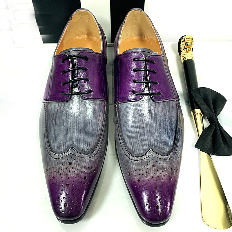 LuxLeather Pointed Oxford Dress Shoes