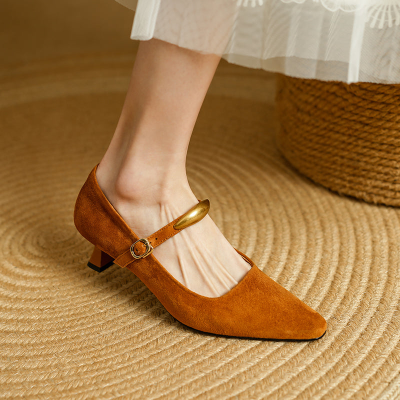 Chic Mary Janes Pointed Toe Strap Shoes