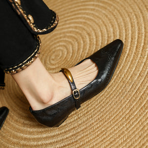 Chic Mary Janes Pointed Toe Strap Shoes