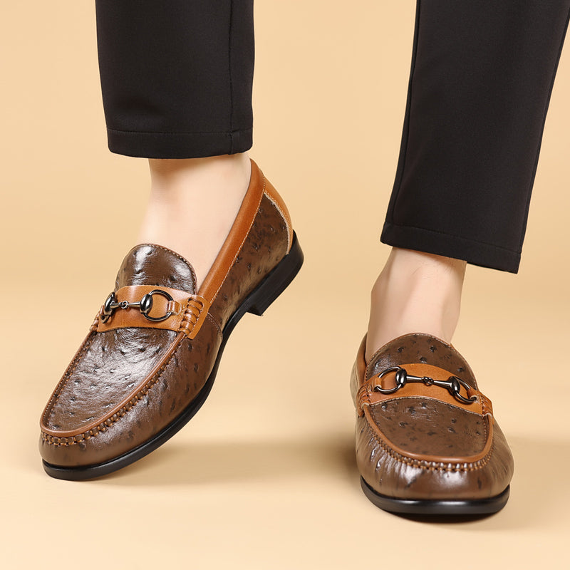 LuxLeather Elegant Genuine Leather Slip On Loafers