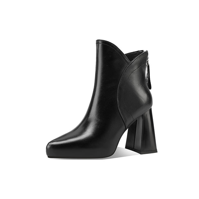 Autumn Elegance Thick Heels Ankle Boots