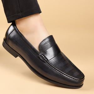 LuxLeather Elegant Genuine Leather Slip On Loafers