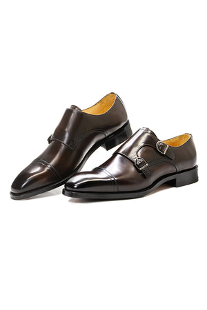 CrocoChic Genuine Leather Monkstrap Dress Shoes