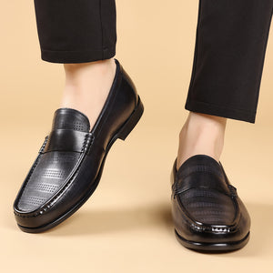 LuxLeather Elegant Genuine Leather Slip On Loafers