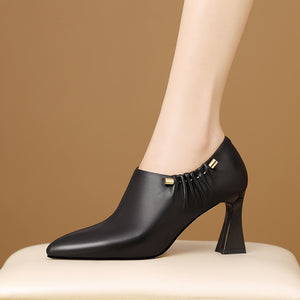 AlliLuxe Classic Pointed Toe Elegant Heel Shoes