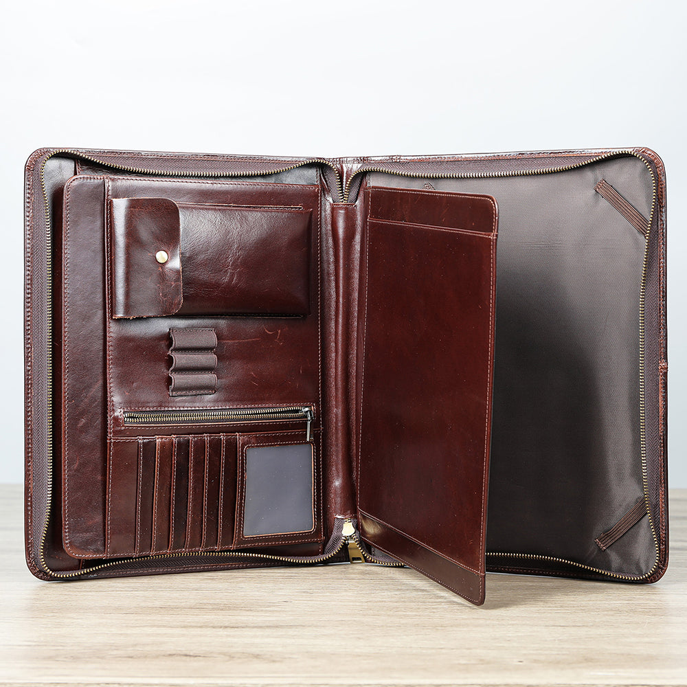 CowLuxe Stylish Leather Men's Ipad Bag