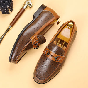 LuxLeather Elegant Genuine Leather Slip On Loafers