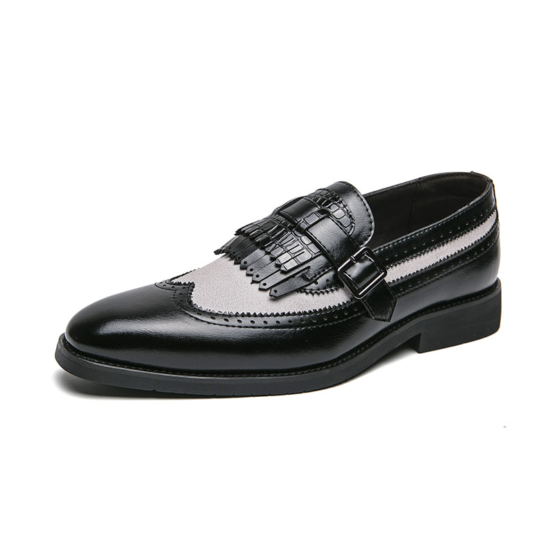 AlliLux Exotic Tassel Decor Designer Dress Shoes