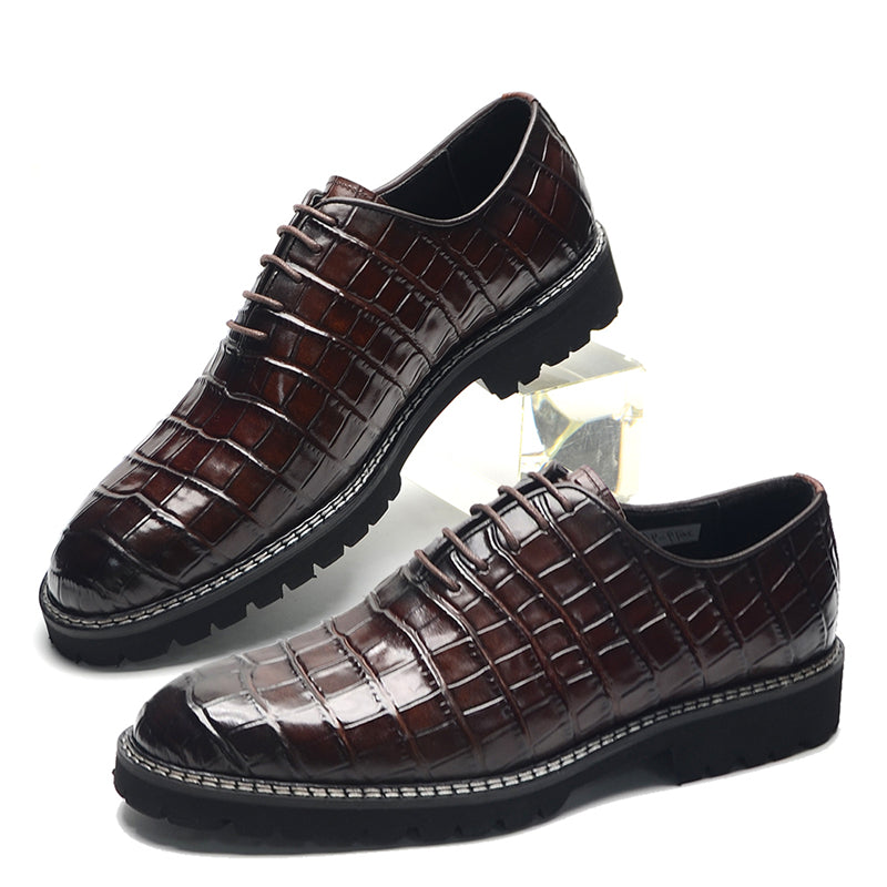 AlliElegance Luxe Brogue Buckle Oxford Dress Shoes