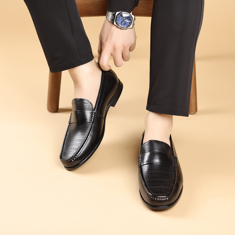 LuxLeather Elegant Genuine Leather Slip On Loafers