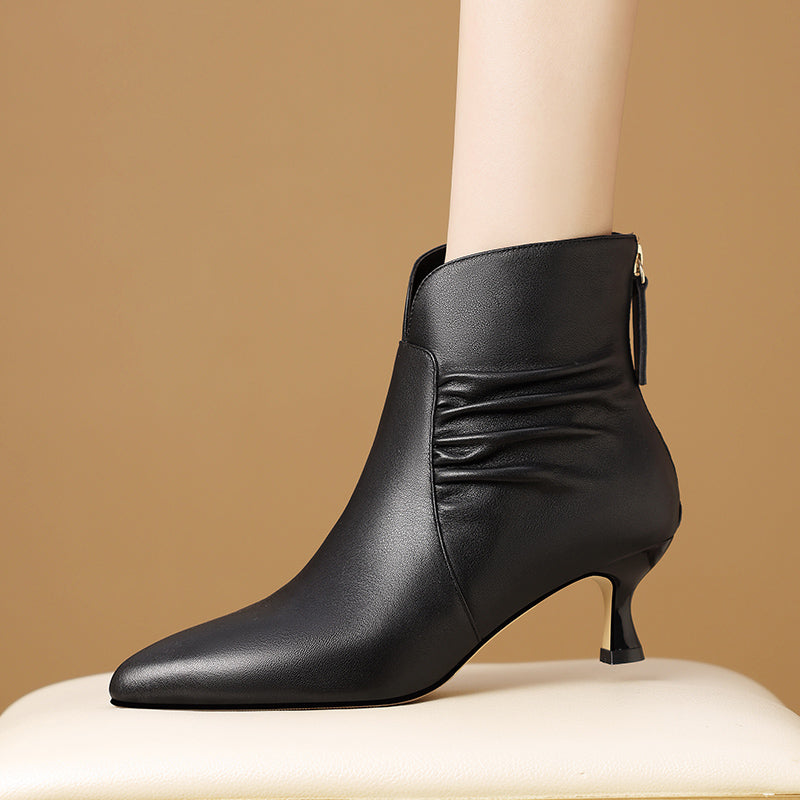 Chic Pointed Toe Zip High Heel Boots