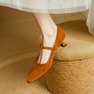 Chic Mary Janes Pointed Toe Strap Shoes