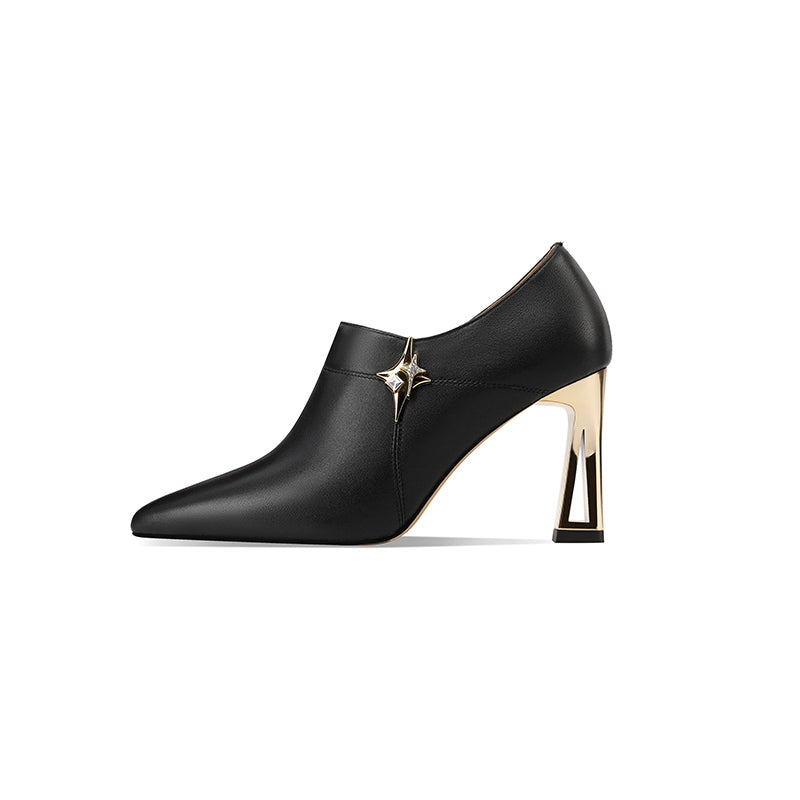 AlliLuxe Classic Pointed Toe Elegant Heel Shoes