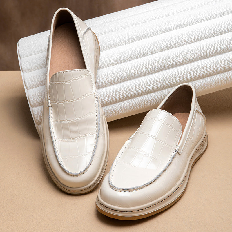 GrainLux Elegant Round Toe Slip-Ons