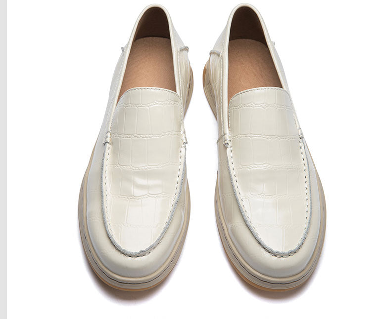 GrainLux Elegant Round Toe Slip-Ons