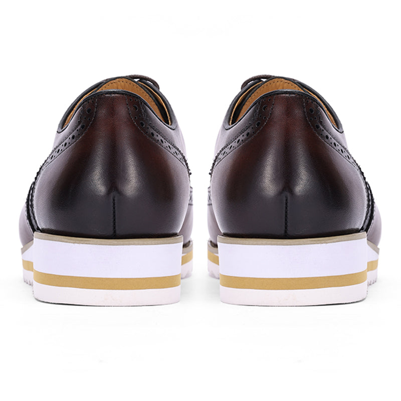 AlliLux Cow Leather Designer Brogue Casual Shoes