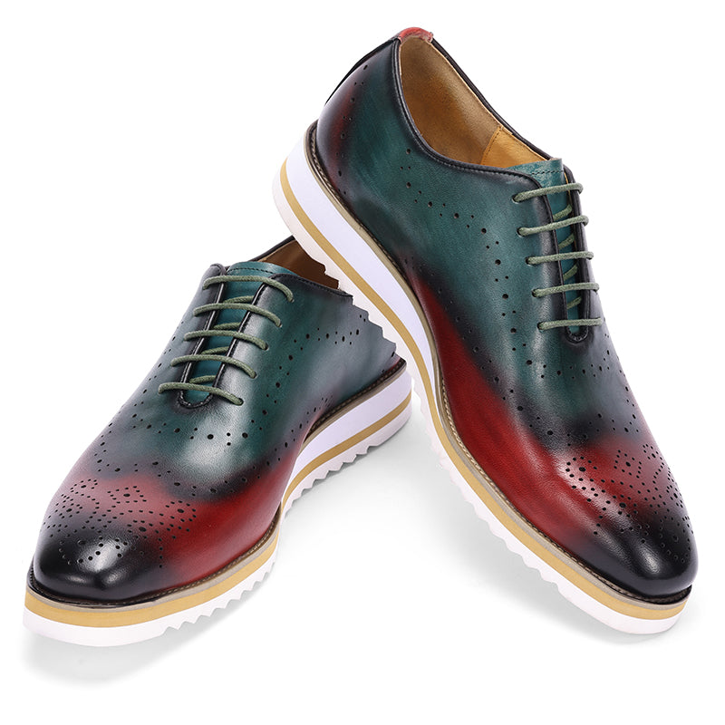 AlliLux Cow Leather Designer Brogue Casual Shoes