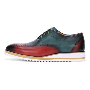 AlliLux Cow Leather Designer Brogue Casual Shoes