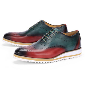 AlliLux Cow Leather Designer Brogue Casual Shoes