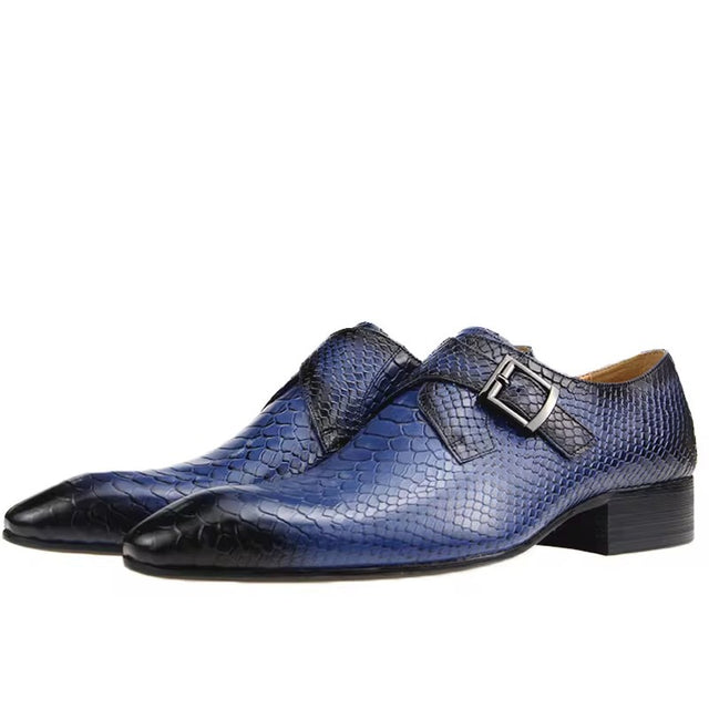 ChicLeather Embossed Monkstrap Dress Shoes