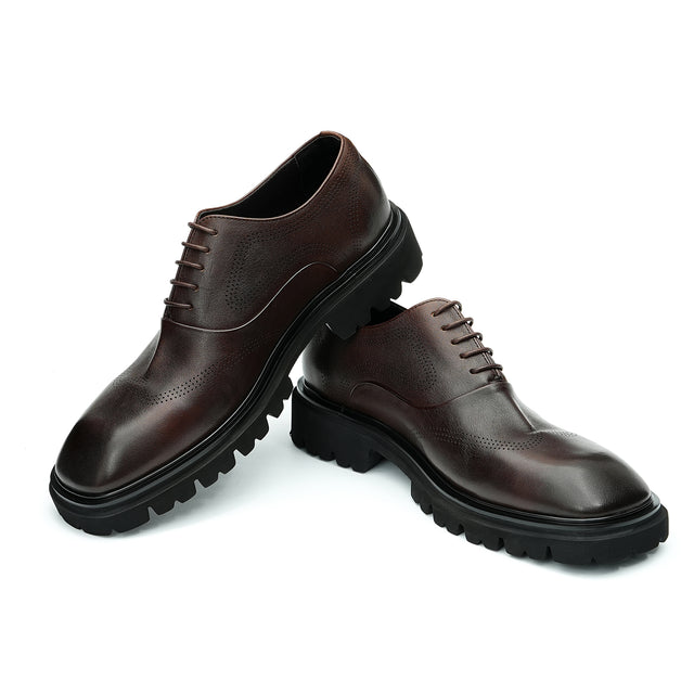 AlliElegance Luxe Lace-Up Brogue Oxford Dress Shoes