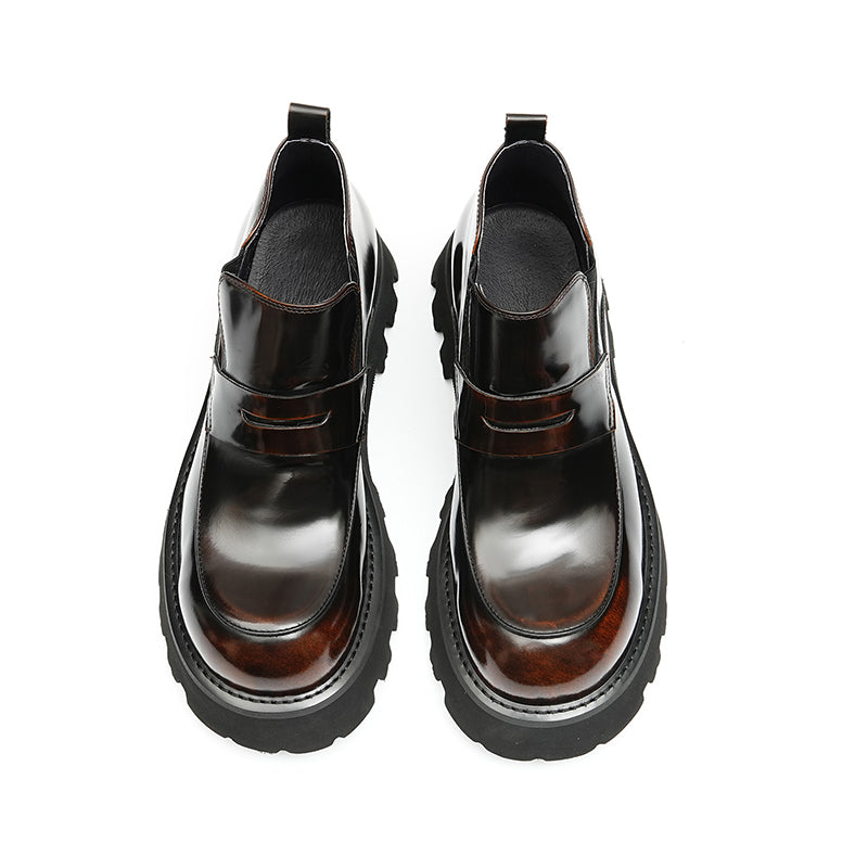 LuxeCroco Chic Slip On Leather Boots