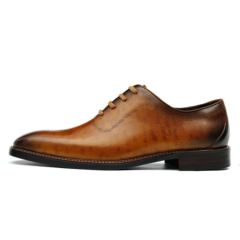 Exotic Elegance Leather Wingtip Brogue Dress Shoes