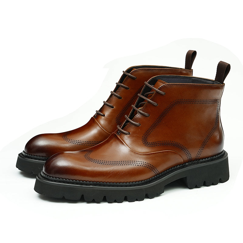 UrbanSleek Lace-Up Leather Boots