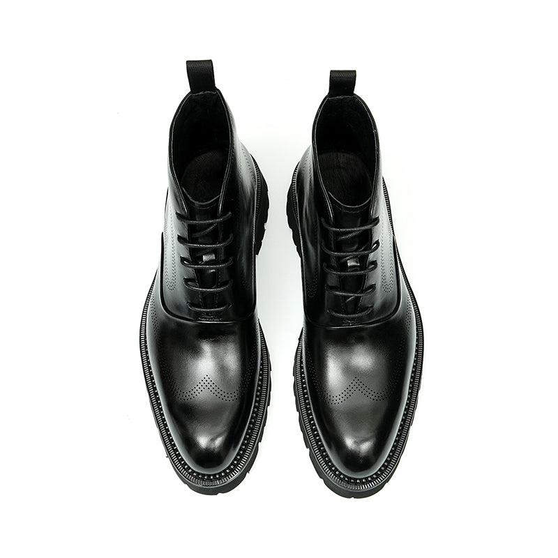 UrbanSleek Lace-Up Leather Boots