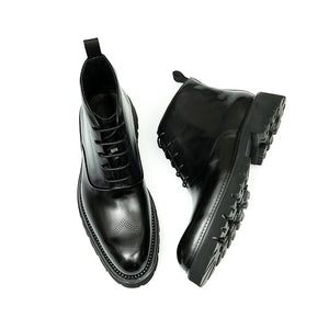 UrbanSleek Lace-Up Leather Boots