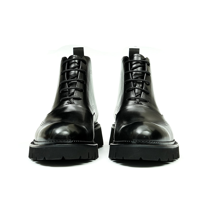 UrbanSleek Lace-Up Leather Boots