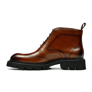 UrbanSleek Lace-Up Leather Boots