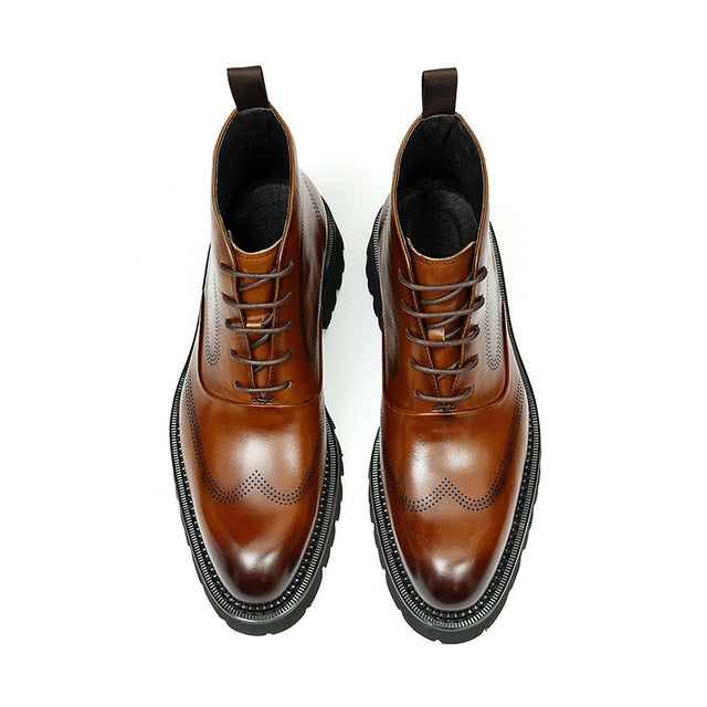 UrbanSleek Lace-Up Leather Boots