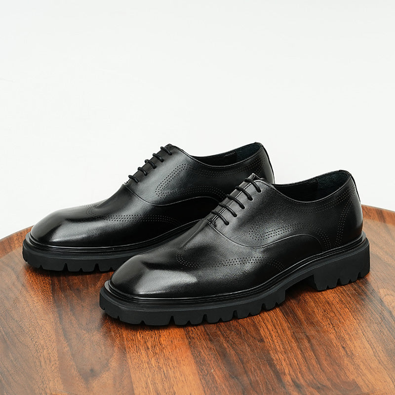 AlliElegance Luxe Lace-Up Brogue Oxford Dress Shoes