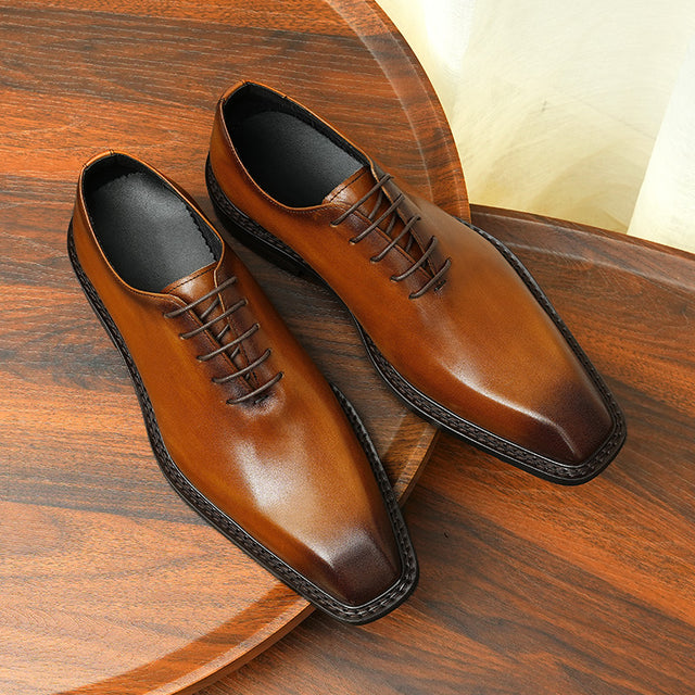 LuxeLace Leather Elegant Derby Shoes