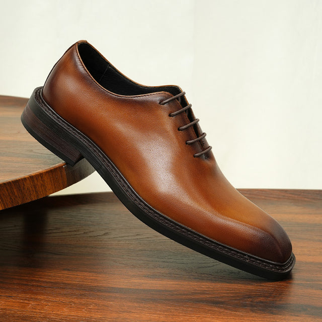 LuxeLace Leather Elegant Derby Shoes